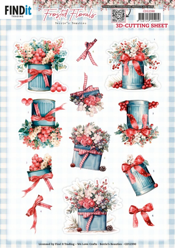 3D Cutting Sheet - Berries Beauties - Frosted Florals - Tin