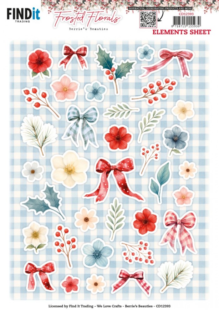 Cutting Sheet - Berries Beauties - Frosted Florals - Small Elements