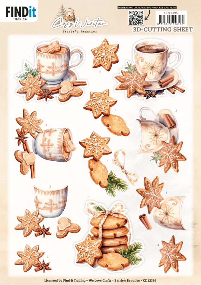 3D Cutting Sheet - Berries Beauties - Cosy WInter - Cosy Cookies