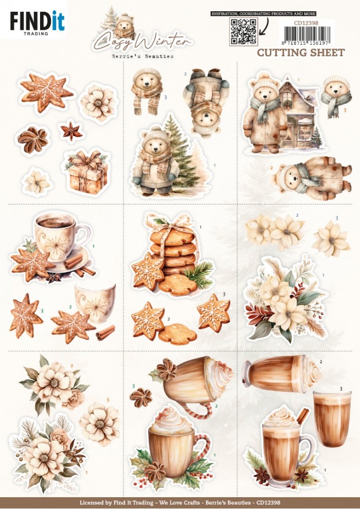 3D Cutting Sheet - Berries Beauties - Cosy WInter - Mini