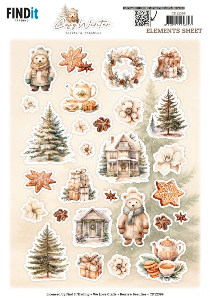 Cutting Sheet - Berries Beauties - Cosy WInter - Small Elements