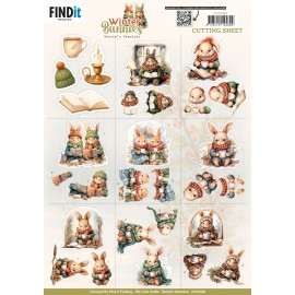 3D Cutting Sheet - Berries Beauties - Winter Bunnies - Mini