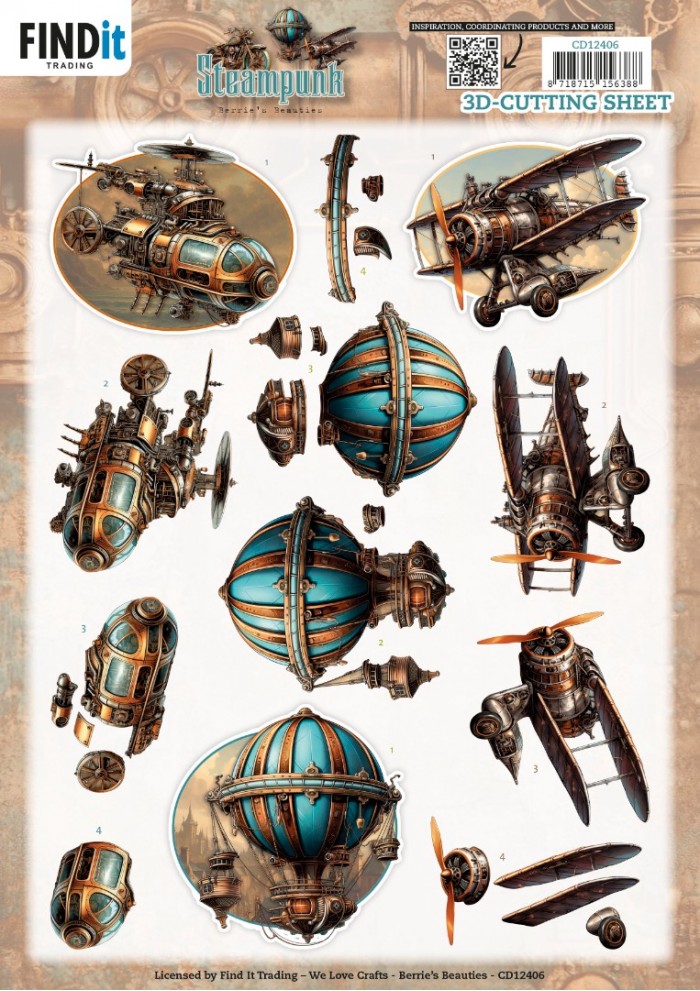 3D Cutting Sheet - Berries Beauties - Steampunk - In the Air