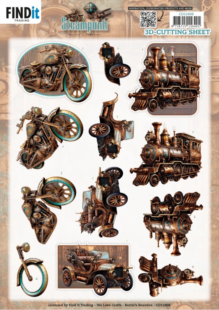 3D Cutting Sheet - Berries Beauties - Steampunk - Vehicles