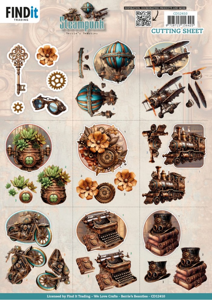 3D Cutting Sheet - Berries Beauties - Steampunk - Mini