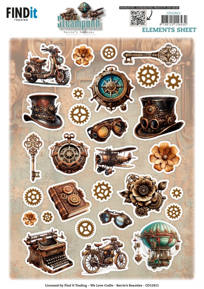 Cutting Sheet - Berries Beauties - Steampunk - Small Elements