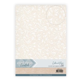 Embossed Paper - Card Deco - Elegant Scroll - Sand