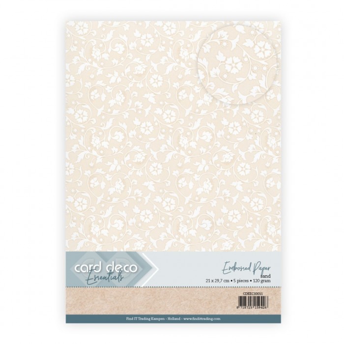 Embossed Paper - Card Deco - Floral Whispers - Sand