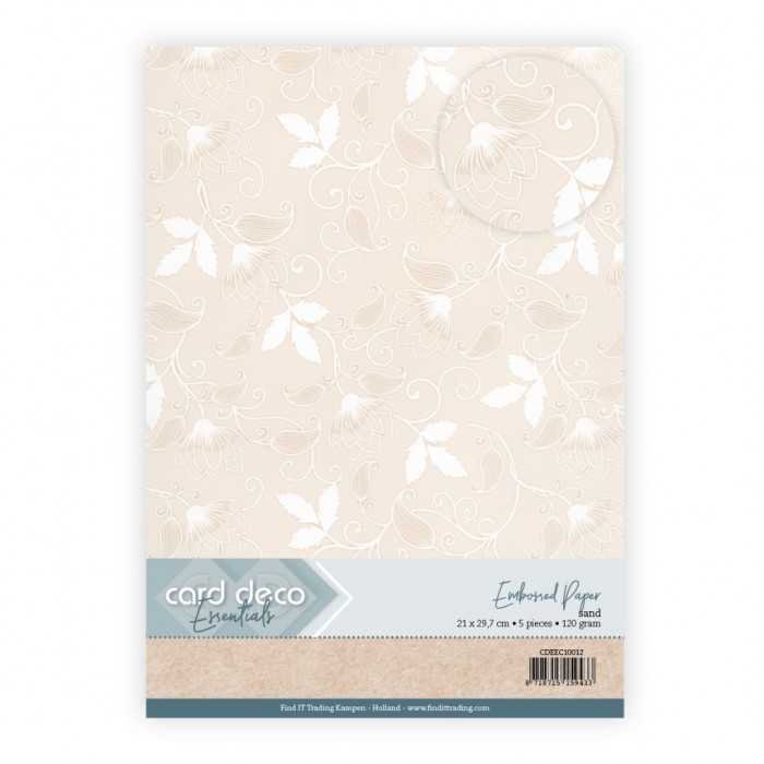 Embossed Paper - Card Deco - Blooming Elegance - Sand