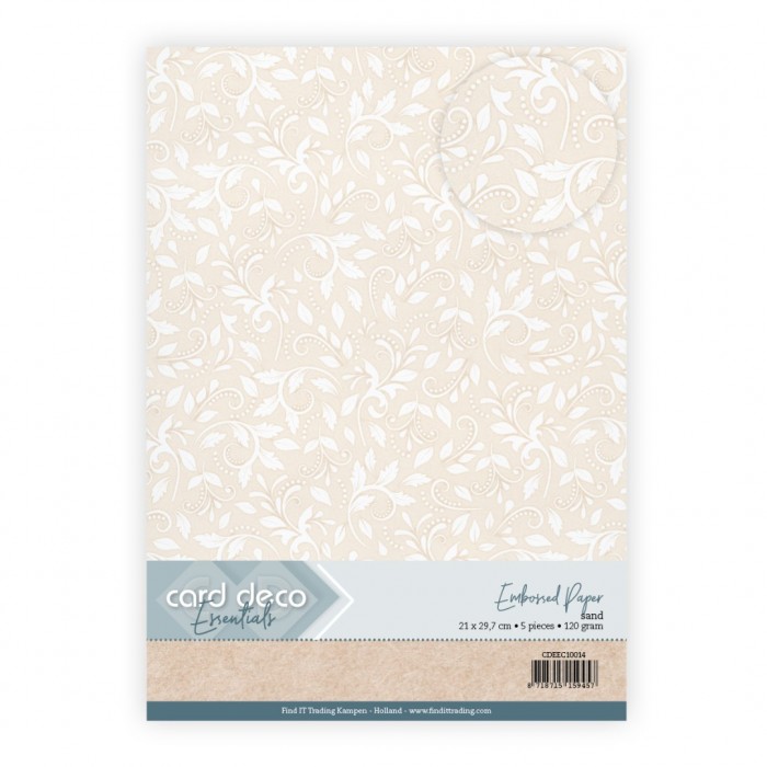 Embossed Paper - Card Deco - Leafy Lace - Sand
