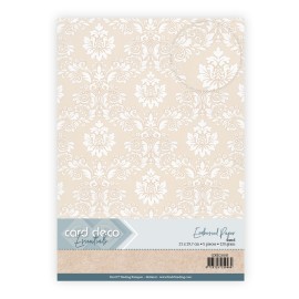 Embossed Paper - Card Deco - Ornate Damask - Sand