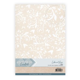 Embossed Paper - Card Deco - Butterfly Garden - Sand
