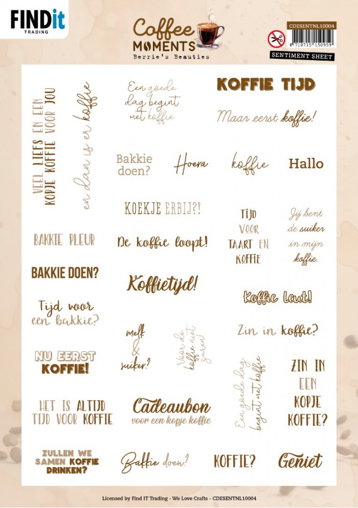 Card Deco - Sentiments - NL - Coffee Moments