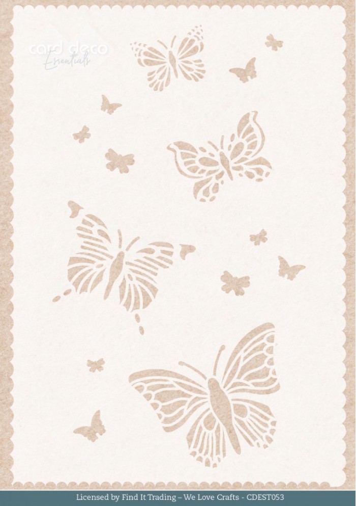 Stencil - Card Deco Essentials - Flutters Mixed Media Stencil - A5