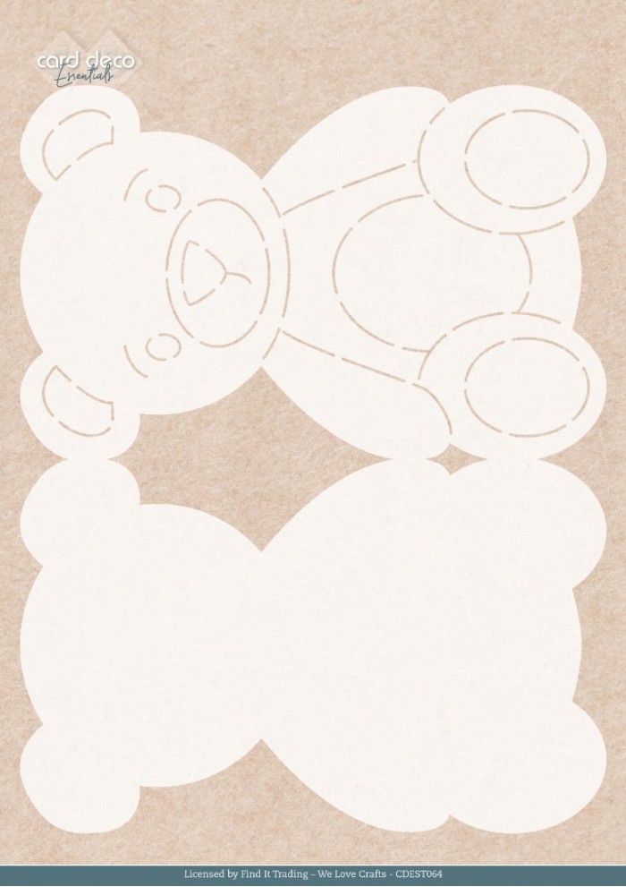 Stencil - Card Deco Essentials - Teddy - A4