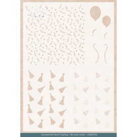 Stencil - Card Deco Essentials - Teddy Party - A5
