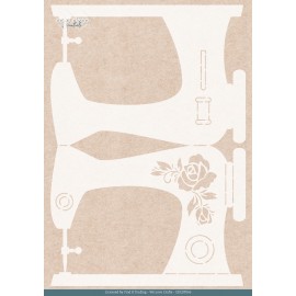 Stencil - Card Deco Essentials - Sewing Serenity - Sewing Machine - A4