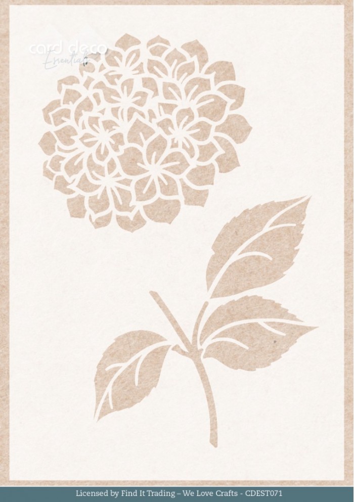 Stencil - Card Deco Essentials - Blue Meadow - Blue Hydrangea A5