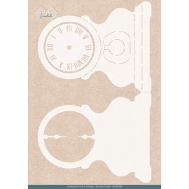 Stencil - Card Deco Essentials - Timeless Christmas - Timeless Clock Card A4