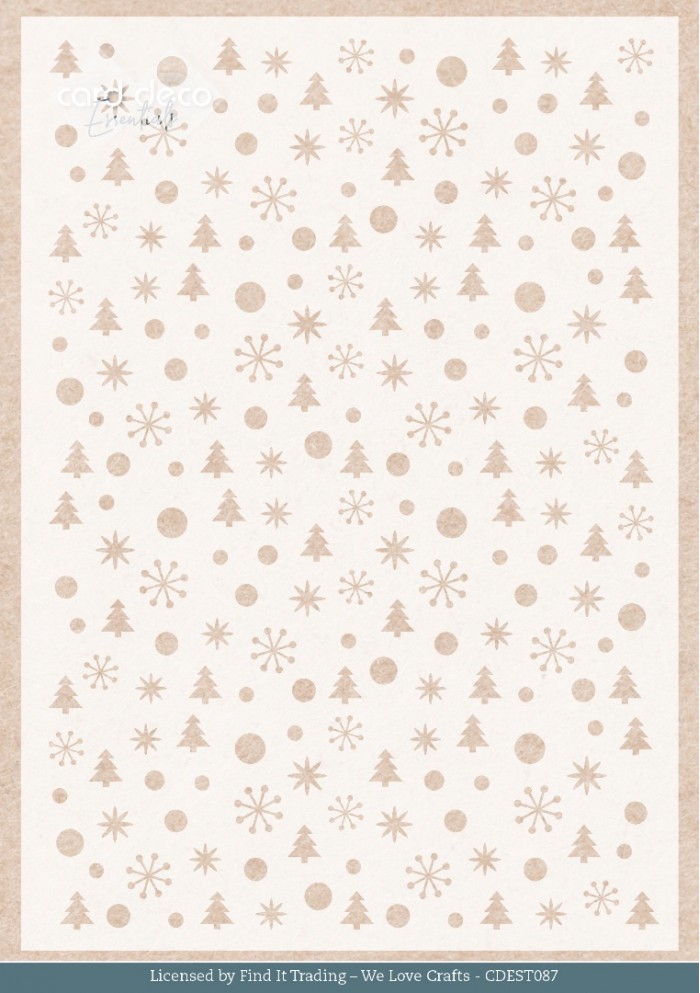 Stencil - Card Deco Essentials - A Very Furry Christmas - Very Furry Pattern - A5