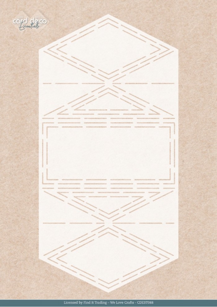 Stencil - Card Deco Essentials - Frosted Florals - Frosted Diamond Card - A4