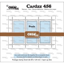 Rechthoekig Postzegelvel Paula met 3 rechthoeken 89 x 129 mm