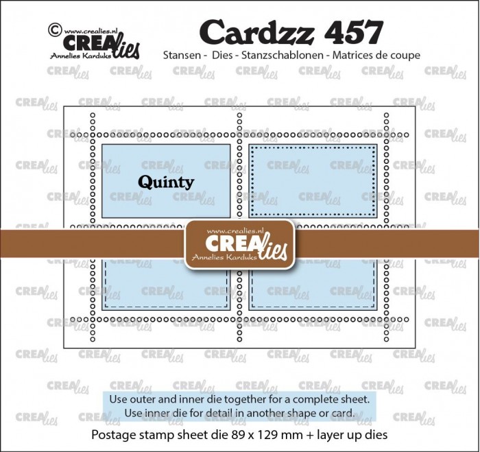 Rechthoekig Postzegelvel Quinty met 4 rechthoeken 89 x 129 mm