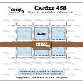 Rechthoekig Postzegelvel Rachel met 6 rechthoeken 89 x 129 mm