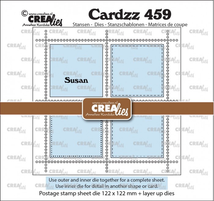 Vierkant Postzegelvel Susan met 4 vierkanten 122 x 122 mm