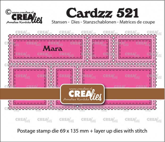 Cardzz stansen no. 521, Postzegelframe mini slimline Mara