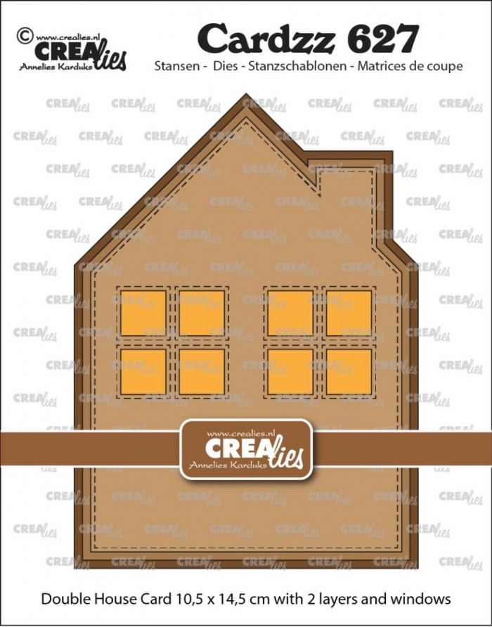 Crealies Die – Double Card House with Windows