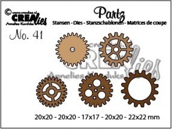 Crealies Die Set – 5x Gears - Cogwheels