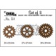 Crealies Die Set – 3x Gears - Cogwheels
