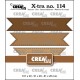 Crealies Die – Fishtail Banners Stitched Edge