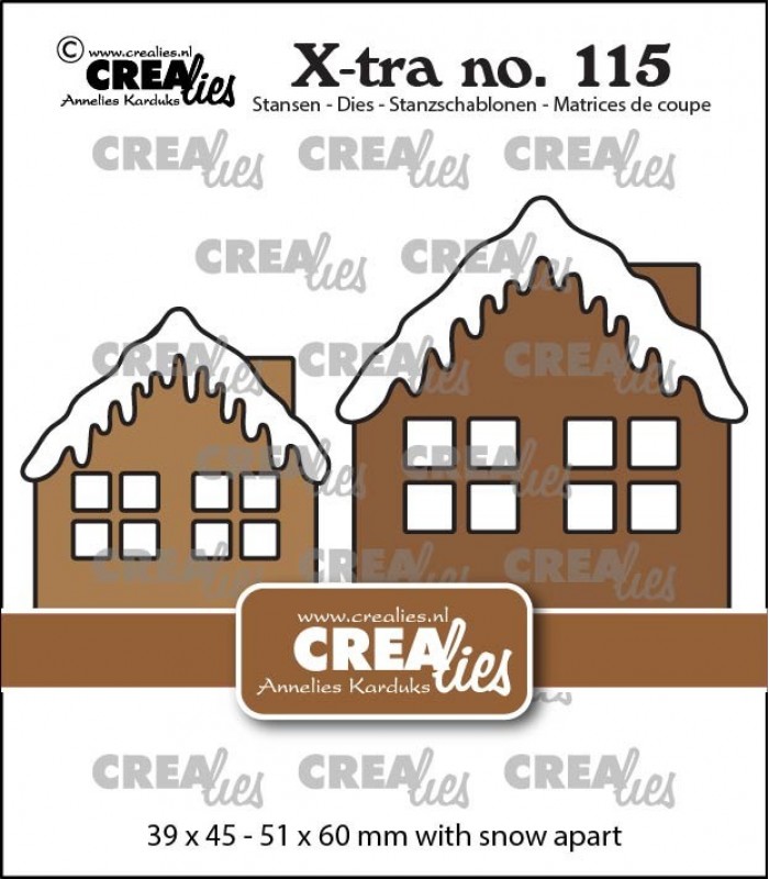 Crealies Die Set – 2x House A with Snow Medium en Large