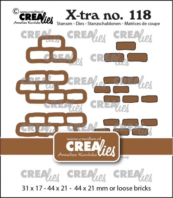 Crealies Die Set – 3x Brickwall Large with Loose Bricks