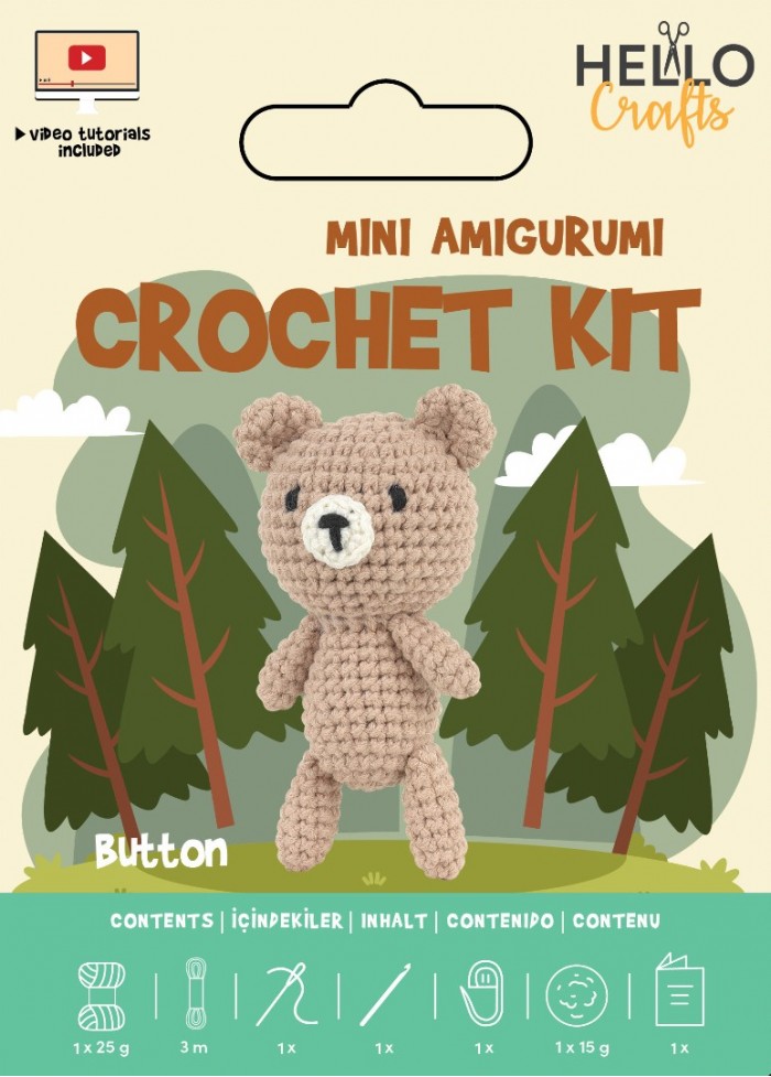 Knitty Critters - Easy Amigurumi Kit - Button