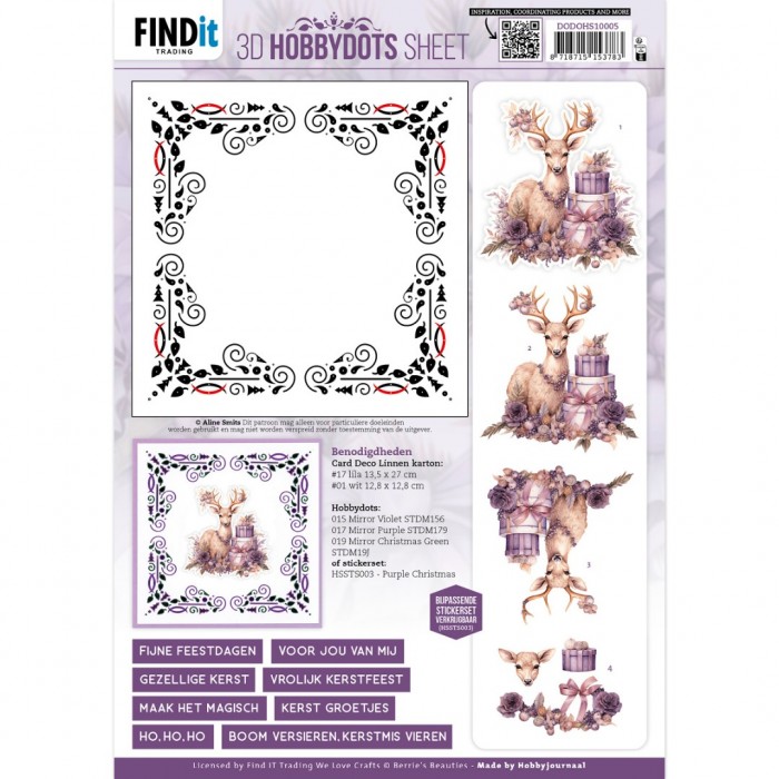 3D Hobbydots Sheet - Berries Beauties - Pastel Purple Christmas 1