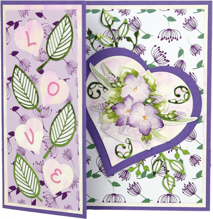 3D Push out Sheet - Precious Marieke - Purple Blossom - Violet