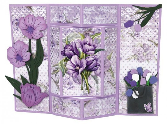 3D Push out Sheet - Amy Design - Tulip Dreams - Colorful Tulips