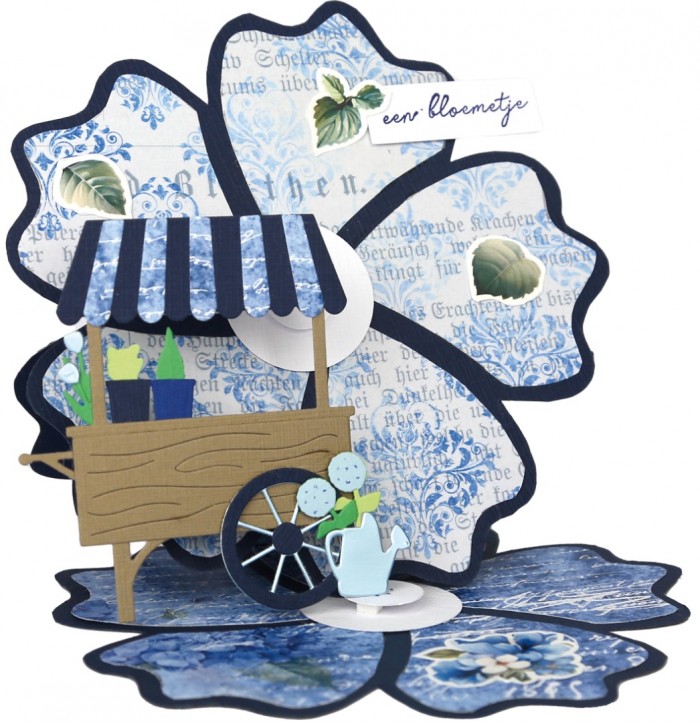 Stencil - Card Deco Essentials - Blue Meadow - Blue Flower A4