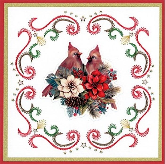 3D Pushout Sheet - Yvonne Ceations - Floral Christmas- Floral Poinsettia