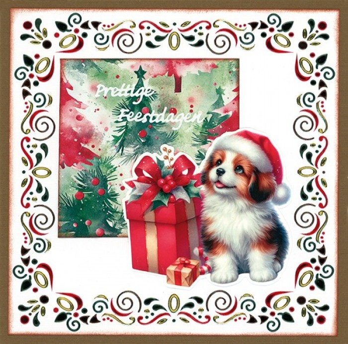 3D Pushout Sheet - Berries Beauties - A Very Furry Christmas - Puppy