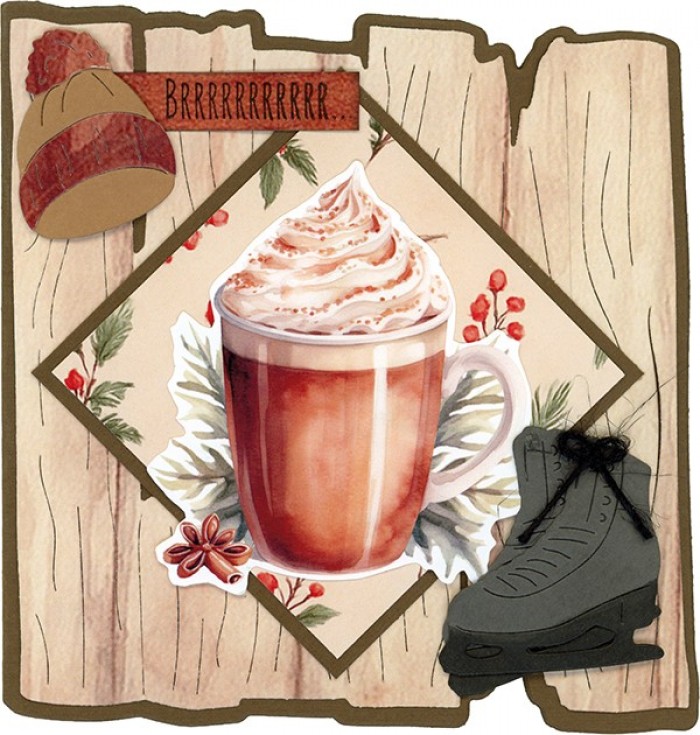 3D Cutting Sheet - Berries Beauties - Cosy WInter - Cosy Drinks