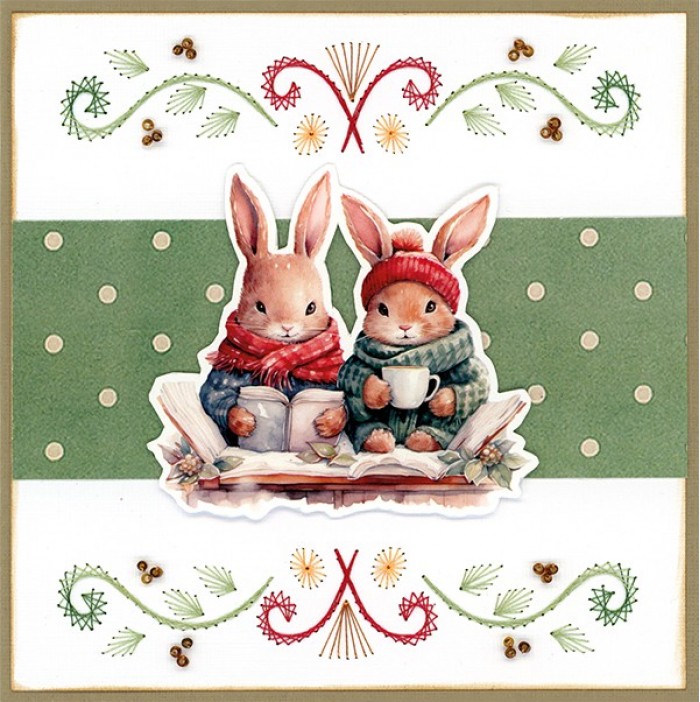 3D Pushout Sheet - Berries Beauties - Winter Bunnies - Bunnies Together