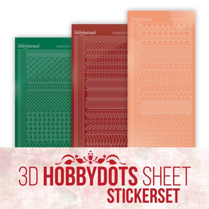 Stickerset 3D Hobbydots Sheet - Berries Beauties - Red Roses