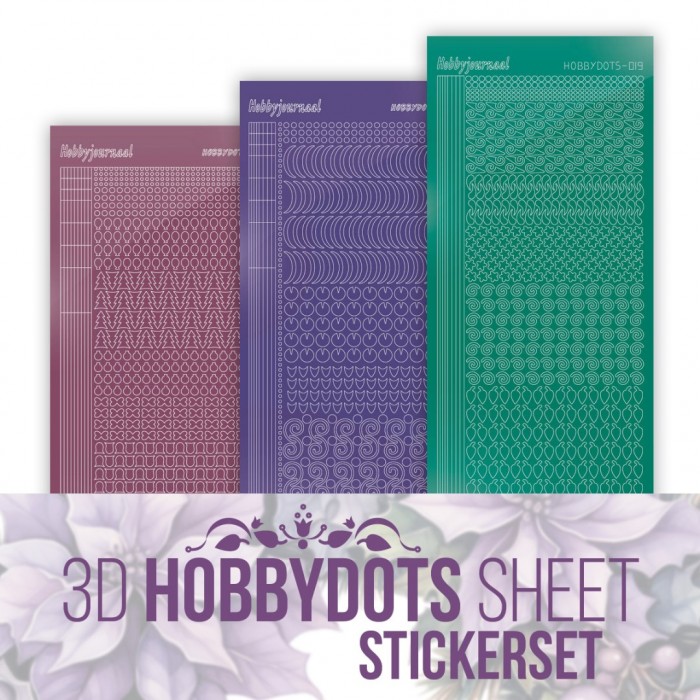 Stickerset 3D Hobbydots Sheet - Berries Beauties - Pastel Purple Christmas