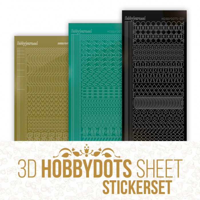 Stickerset 3D Hobbydots Sheet - Berries Beauties - Golden Whisper