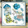 3D Pushout Sheet - Precious Marieke- Navy Elegance - Blue Flowers