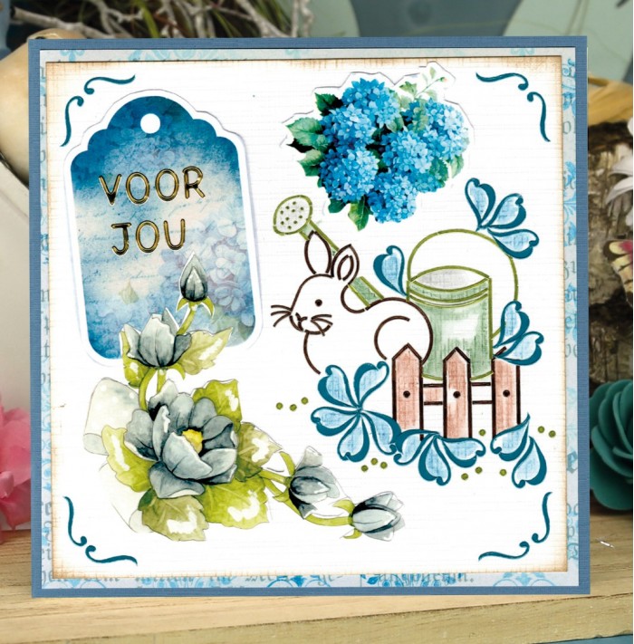 3D Cutting Sheet - Precious Marieke- Navy Elegance - Blue Flowers